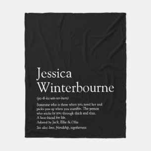 Manta Polar Definición BFF Personalizada en blanco y negro