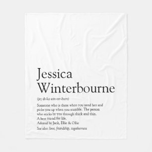 Manta Polar Definición de BFF personalizada en negro y blanco