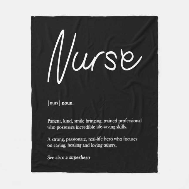 Manta Polar Definición de enfermera de regalo divertida (Anverso)