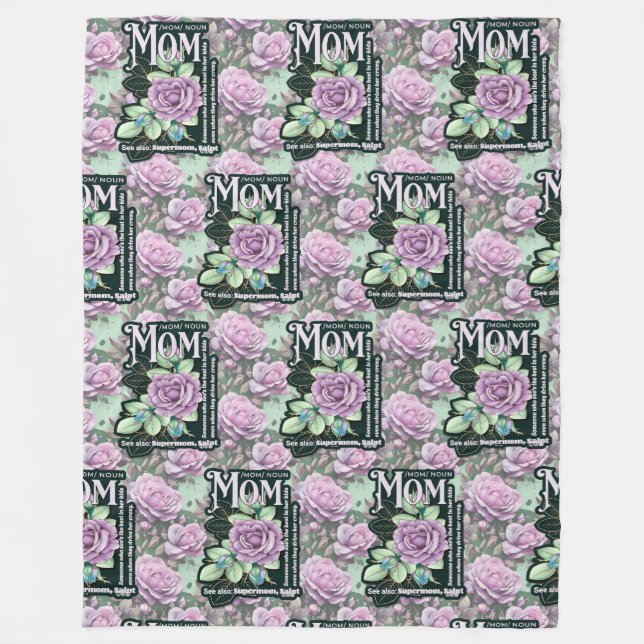 Manta Polar Definición Floral de mamá en todo el mundo (Anverso)