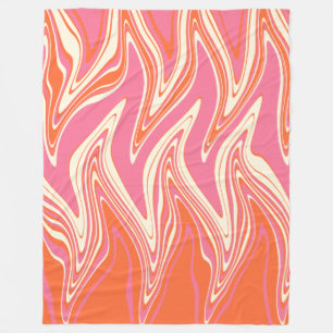 Manta Polar Deformado: rosa, Naranja y crema