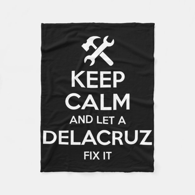 Manta Polar Delacruz Funny Apellido Árbol Familia Cumpleaños R (Anverso)