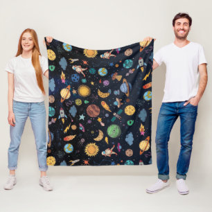 Manta Polar Delantal Astronautas Planetas Espacio, De Vuelta a