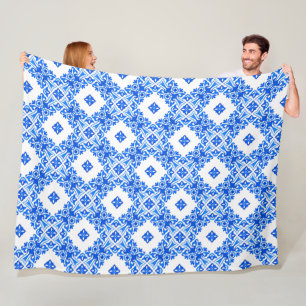 Manta Polar Delft Like - Royal Blue And White Filigree