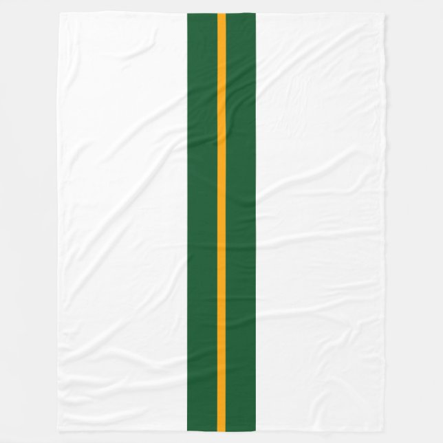 Manta Polar Delgado Bosque Verde Carreras Amarillo Estriba En  (Anverso)