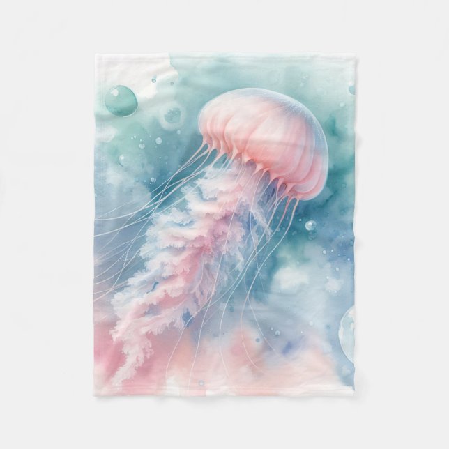 Manta Polar Delicada acuarela rosa (Anverso)
