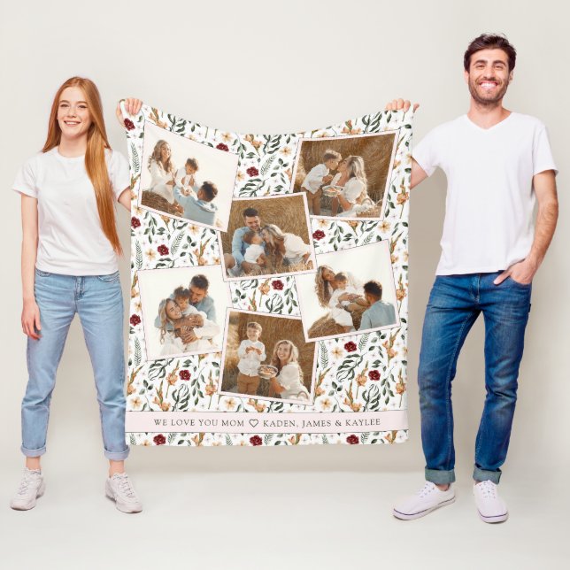 Manta Polar Delicado Día de la Madre con el Floral Scrapbook (In situ)