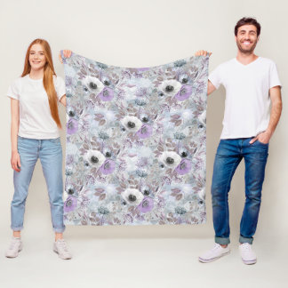 Manta Polar Delicado ramo de anémonas.