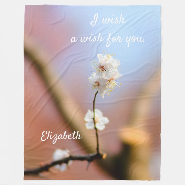 Manta Polar Delicados florecimiento de ácaros japoneses (Anverso)