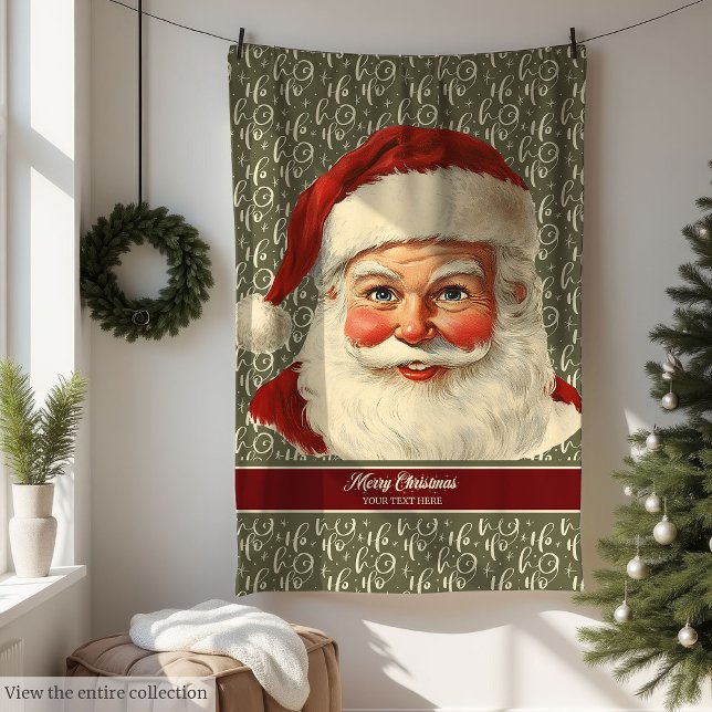 Manta Polar Deliciosa vieja funda de Navidades Santa (Delightful Old Fashioned Santa Christmas Blanket)