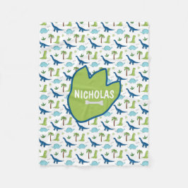 Manta Polar Deliciosos dinosaurios azules y verdes