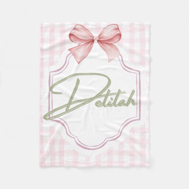 Manta Polar Delilah Baby Nursery Gingham (Anverso)