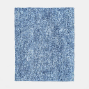 Manta Polar Denim azul de lavado con ácido, textura de cierre.