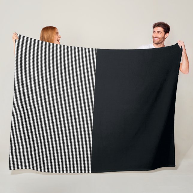 Manta Polar Denim De Carbón Y Líneas Horizontales, Gran Cama (In situ)