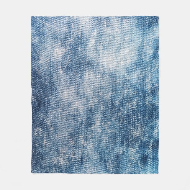 Manta Polar Denim De Jeans Azules, Fondo Texturado. (Anverso)