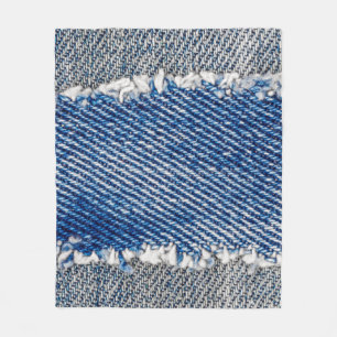 Manta Polar Denim marco. Tejidos de denim despojados con borde
