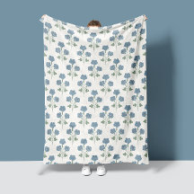 Denim Polvoriento y Floral Melocotón Acogedor