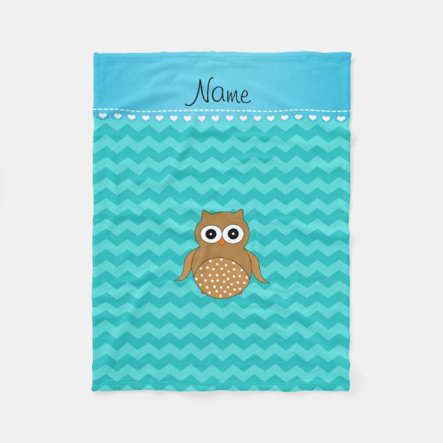 Manta Polar Denominación personalizada Chevrons turquesa de bú (Anverso)