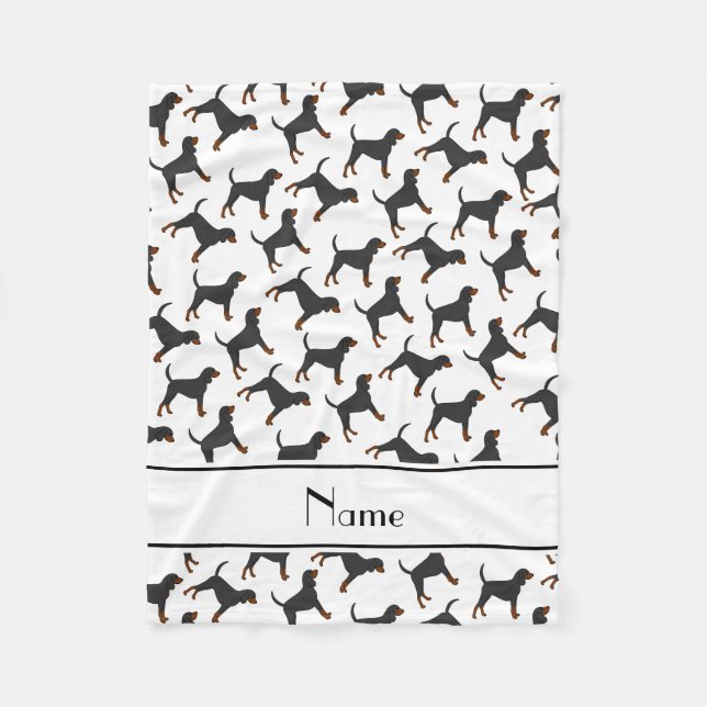 Manta Polar Denominación personalizada Coonhounds blanco negro (Anverso)