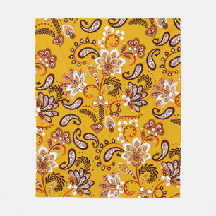 Manta Polar Dense floral mano ornamental dibujar fantasía flor