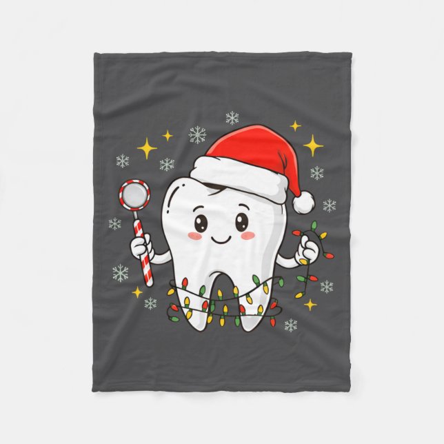 Manta Polar Dentist Christmas Teeth Xmas Lights Funny Dental S (Anverso)
