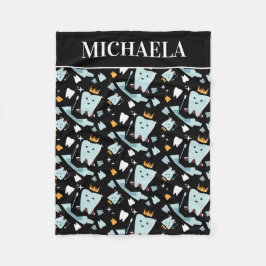 Manta Polar Dentista Dental Hygienist Name Tooth Pattern Black