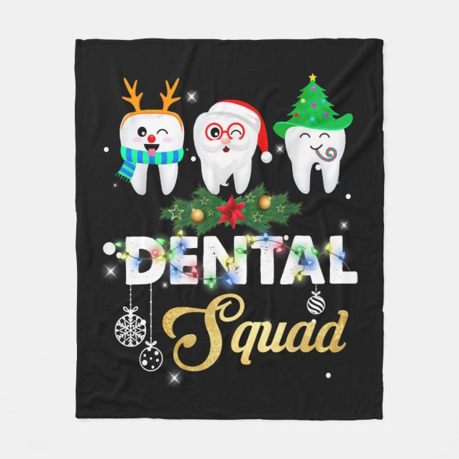 Manta Polar Dentista divertida higienista Navidades Dental Squ (Anverso)