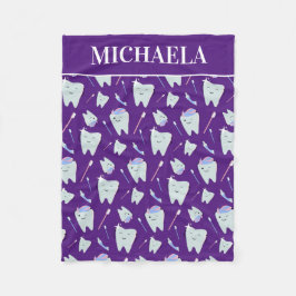 Manta Polar Dentista Nombre Dental Higienist Tooth Pattern Pur