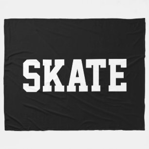 Manta Polar Deporte Atlético Blanco Texto SKATE En Negrita Neg