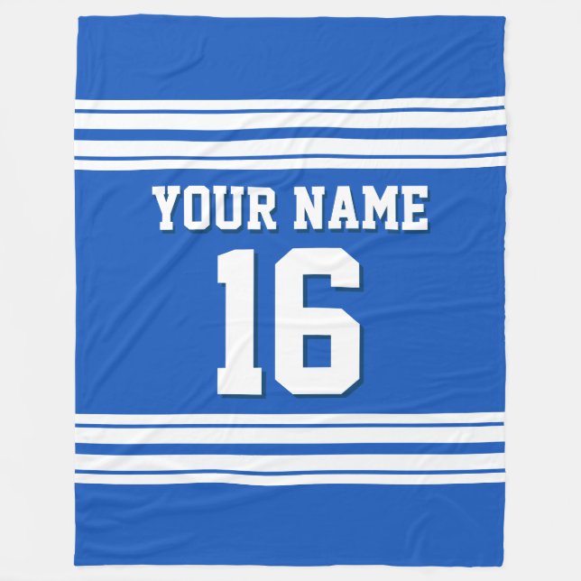 Manta Polar Deporte blanco azul de zafiro (Anverso)