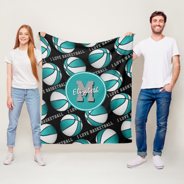 Manta Polar Deportes de chicas Me encanta el baloncesto y el b (In situ)