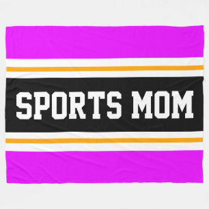 Manta Polar DEPORTES MOM Fun Athletic Bright Pink Black Stripe