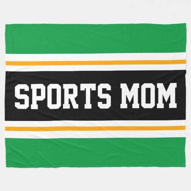Manta Polar DEPORTES MOM Fun Athletic Green Yellow Black Strip (Frente (Horizontal))