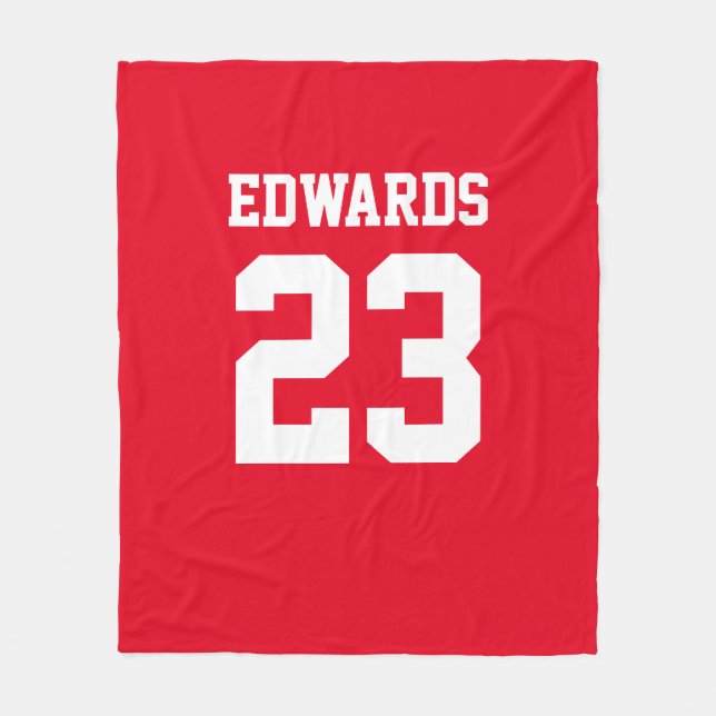 Manta Polar Deportes personalizados Numerados Con El Nombre Fl (Anverso)