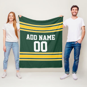 Manta Polar Deportes personalizados rayados del oro verde y