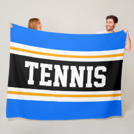 Manta Polar Deportiva Azul Brillante Naranja Negro TENIS Rayas