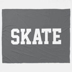 Manta Polar Deportiva Negrita Deportiva Blanca Texto SKATE Sob