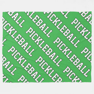 Manta Polar Deportivo Blanco Repeating PICKLEBALL En Verde Bri