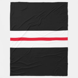 Manta Polar Deportivo Centro Blanco Rojo Tiras De Carreras En 