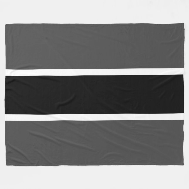 Manta Polar Deportivo Divertido Atlético Negro Rayos Blancos G (Frente (Horizontal))