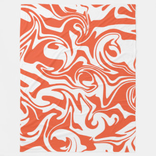 Manta Polar Derrame - Naranja y blanco