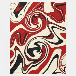 Manta Polar Derrame - Rojo y Crema