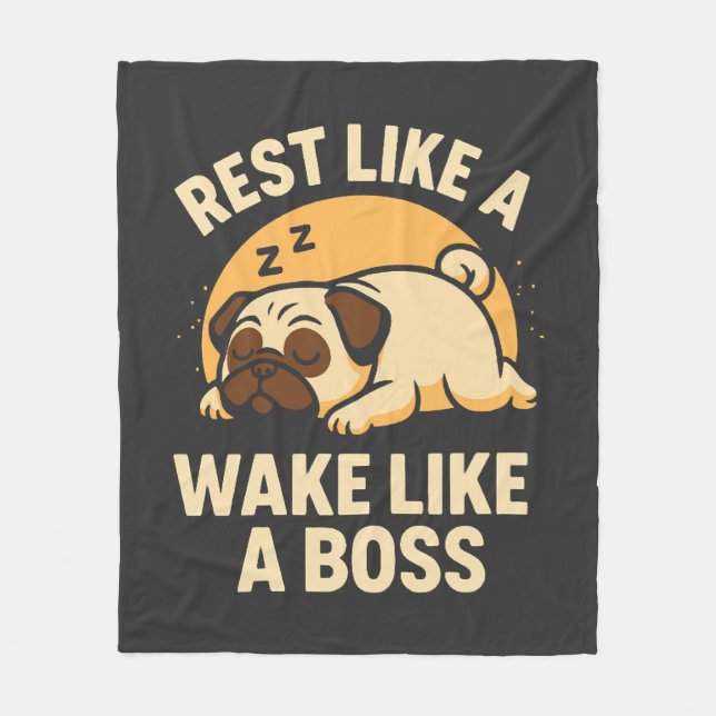Manta Polar Descansa Como Un Pug - Despierta Como Un Fantasma (Anverso)