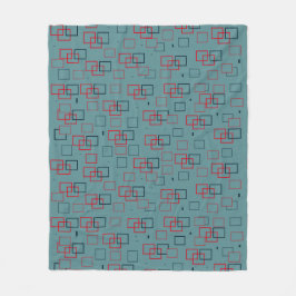 Manta Polar Descanso cuadrado rojo y Verde azulado