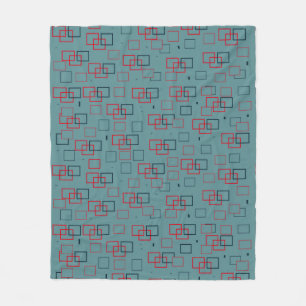 Manta Polar Descanso cuadrado rojo y Verde azulado