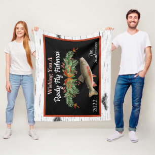 Manta Polar Deseándote una verdadera pescadería, Navidades de
