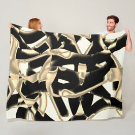 Manta Polar Desechos beige y negro, cintas destruidas en blanc