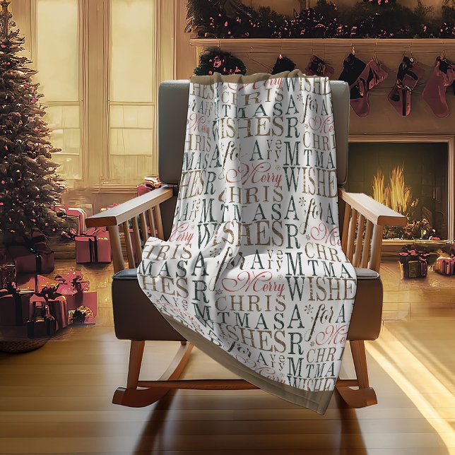 Manta Polar Deseos cálidos Tipografía Red/Green ID589 (Subido por el creador)