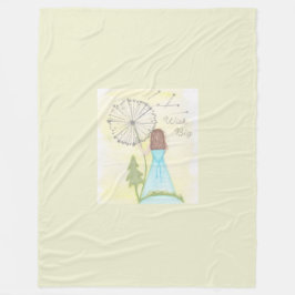 Manta Polar Deseos en una niñita de diente de león