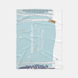 Manta Polar Deseos más cálidos Escena personalizada de nieve e